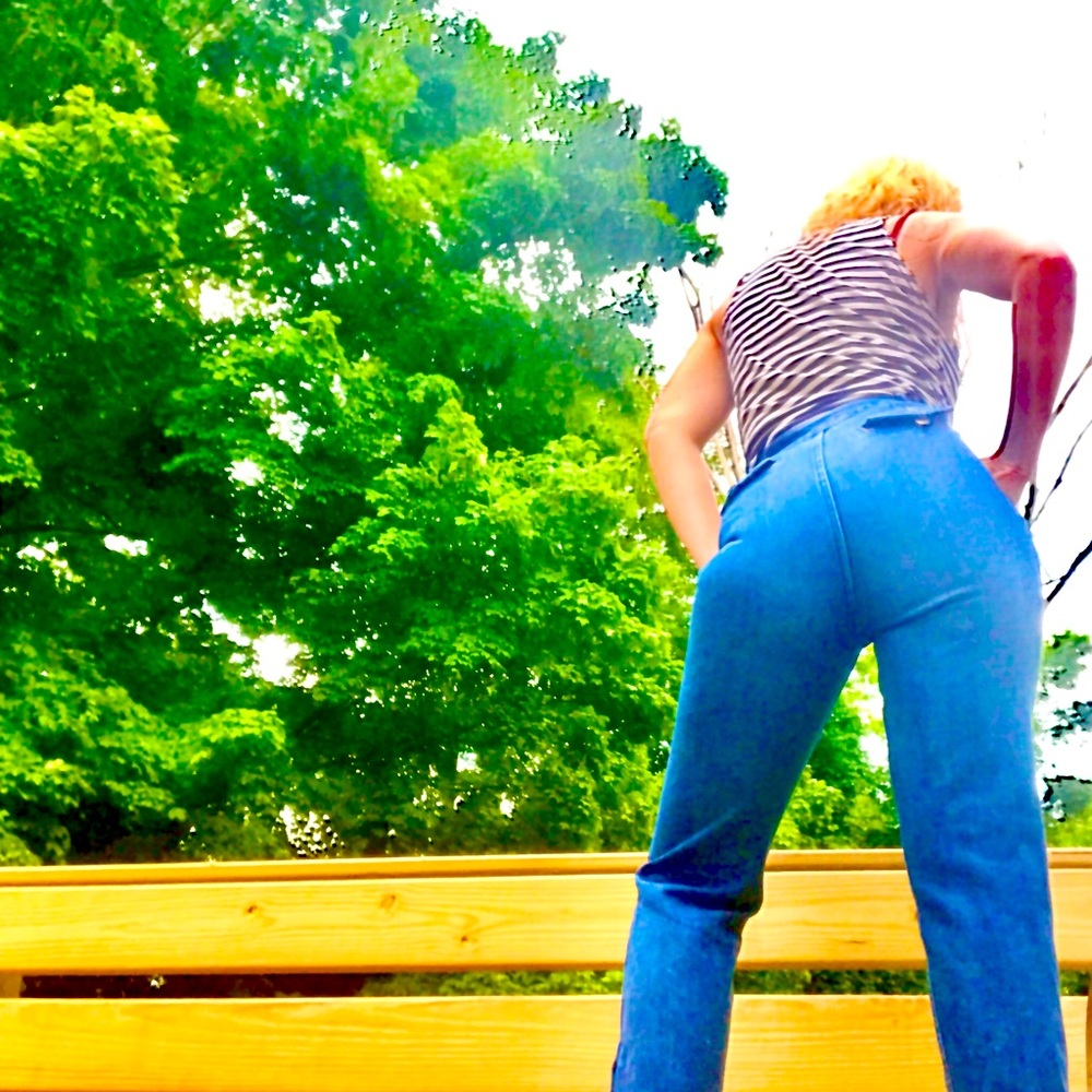 Rue de Four super high waist many pocket blue Jean